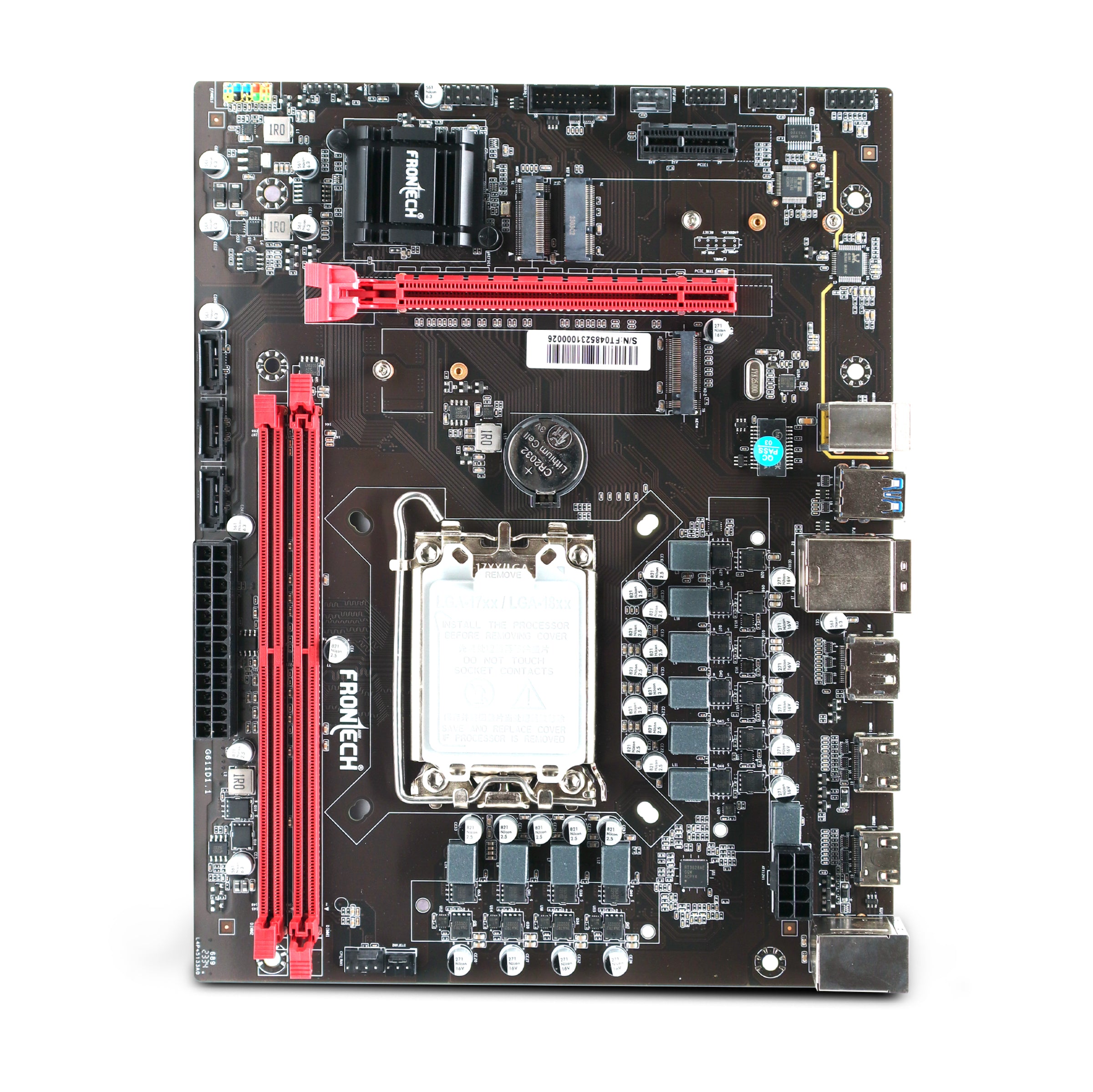 Frontech H610 Motherboard | Supports 12th Gen CPUs (LGA 1700), DDR4 3200, Realtek Audio, 2xUSB 3.0, 4xUSB 2.0, 3xSATA, NVMe/M.2, HDMI, VGA, PCIe x16 (FT-0485) Frontech H610 Motherboard | Supports 12th Gen CPUs (LGA 1700), DDR4 3200, Realtek Audio, 2xUSB 3.0, 4xUSB 2.0, 3xSATA, NVMe/M.2, HDMI, VGA, PCIe x16 (FT-0485)